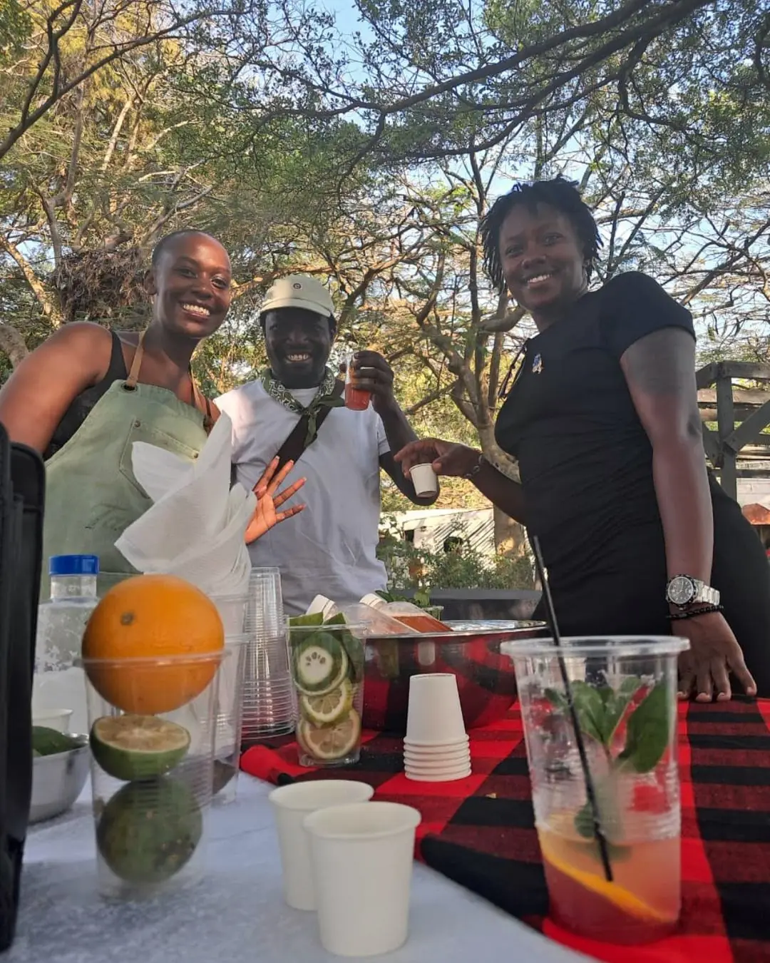 Fresh juices and cold drinks served at the market