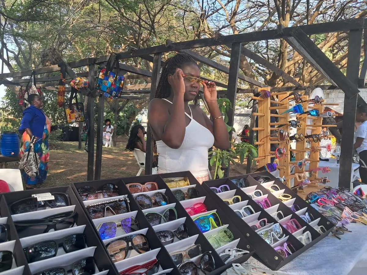 An eyewear stall at the market
